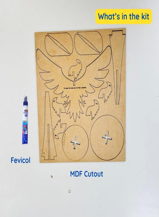 Ansoz DIY Wooden Balancing Eagle Model Kit with Stand, MDF Cutout Construction - Image 4